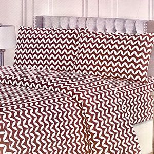 ✨FINAL STOCK✨King 4pc Burgundy Wave Bedsheets